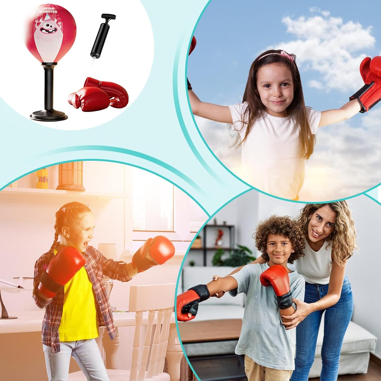 Desktop Punch Bag, Stress Relief and Exercise, 1 Set, Speed Boxing Bags, Standing Desk Punching Bags, Easy Setup, for Kids, Adults, Home, Bedroom, Living Room, Gym