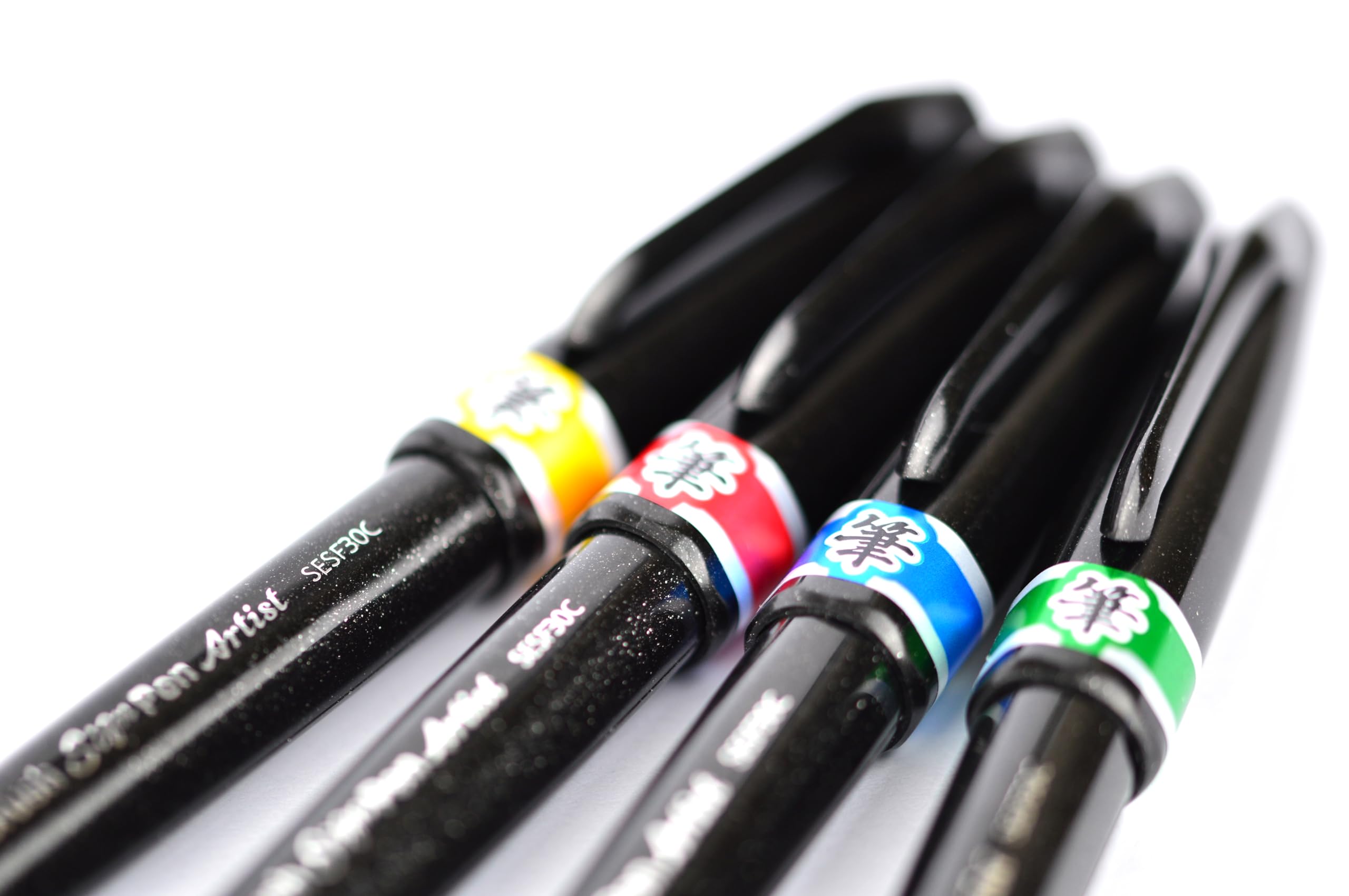 Pentel Arts Brush Sign Pen Artist SESF30C-AX, Lot de 12 Feutres pinceaux Pointe souple extra-fine, Noir