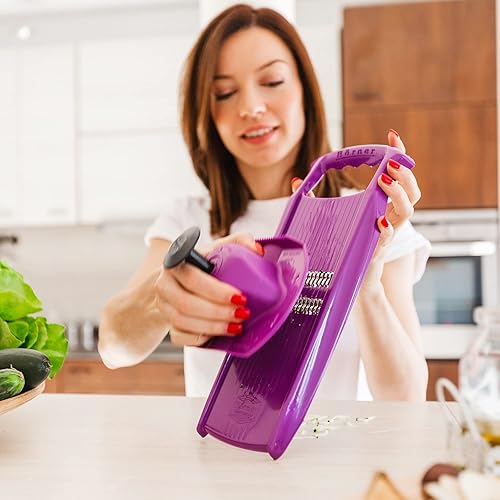 Miniatura 7 de Börner Roko PowerLine Julienne Mandoline  Cortador de tiras para frutas y verduras  Cortador de juliana para tiras finas  Máquina de fideos