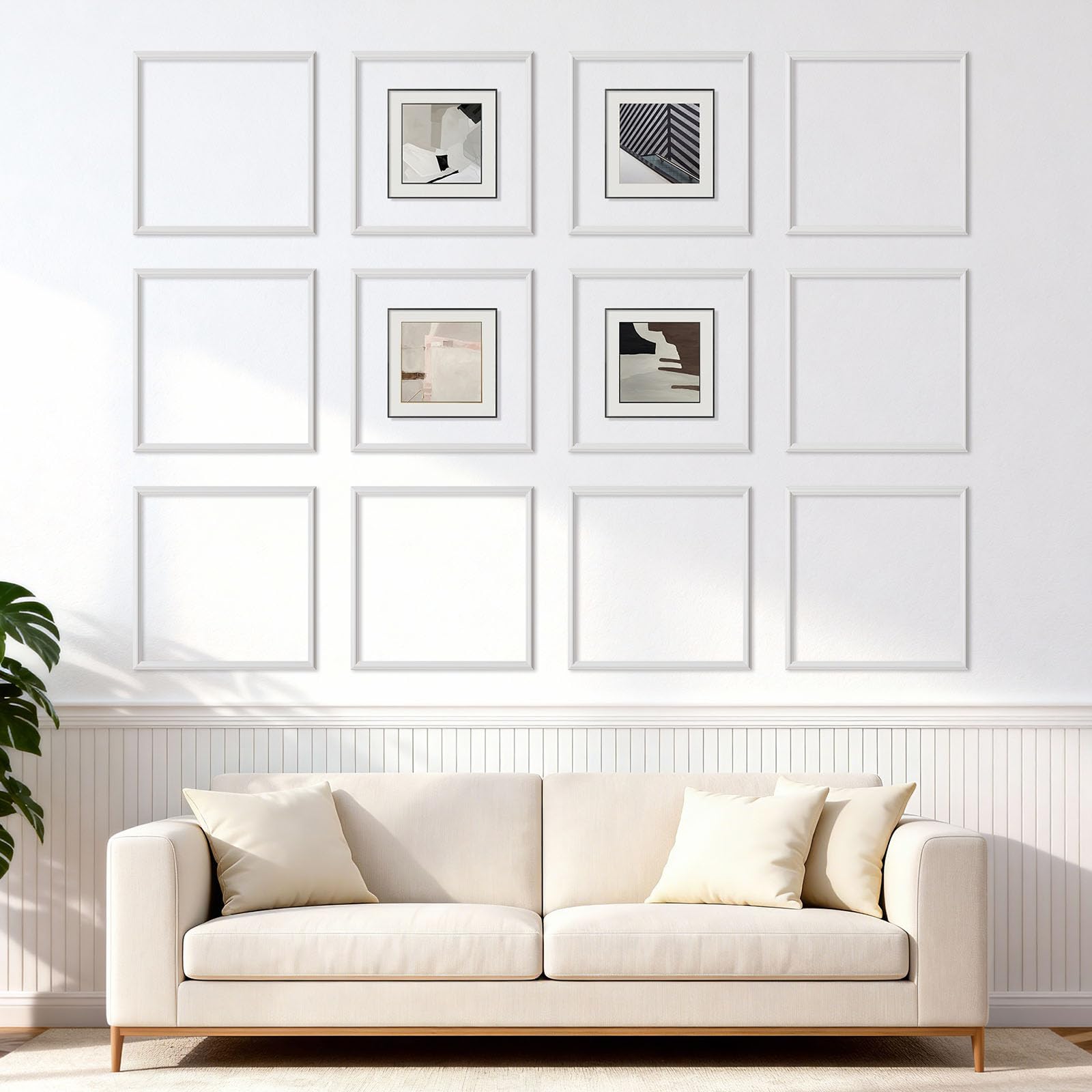 VEVOR Wandform-Set 12er-Pack, Stuckleisten aus Polystyrol, Weiß