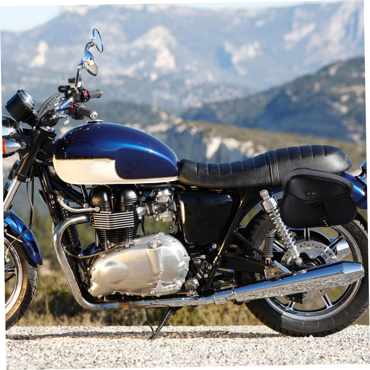 Borsello Moto in Pelle Pu Doppio Tasche Spaziosi Design Elegante per Attività Esterne