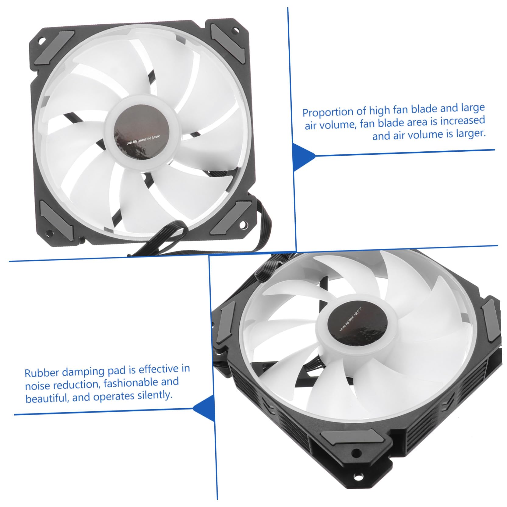 VICASKY Ventilador de Refrigeración LED Rgb de 12cm para Sistema de Refrigeración de PC con Controlador Estándar y Luces Rgb, Adecuado para Gaming y Decoracion Verano