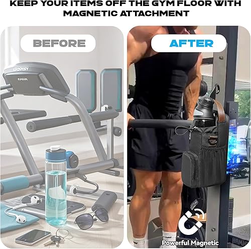 Miniatura 3 de Bolsa magnética para gimnasio, soporte magnético para botella de agua para gimnasio, pequeña bolsa de gimnasio para hombres y mujeres, regalos de