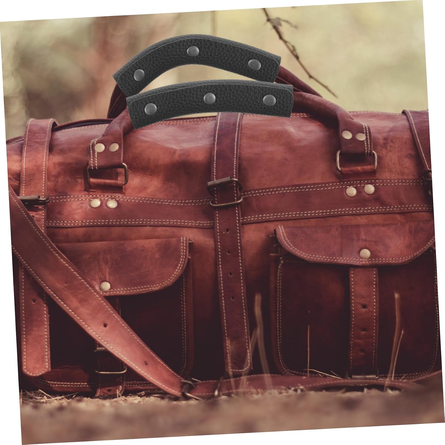 ARTIBETTER 2pcs Leather Suitcase Handle Wraps Luggage Wrap Sleeves for Handle Grip Trolley Protective Cover