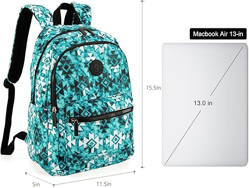 Miniatura 3 de Montana West Mochila de campus estilo bohemio étnico azteca bohemia, impermeable, casual, bolsa de viaje vintage, F-Turquesa, Mochilas de lona