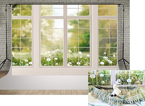 Kate Fondos de flores naturales de primavera de 7 x 5 pies para fotografía interior de ventana, escena, estudio fotográfico, retrato familiar,