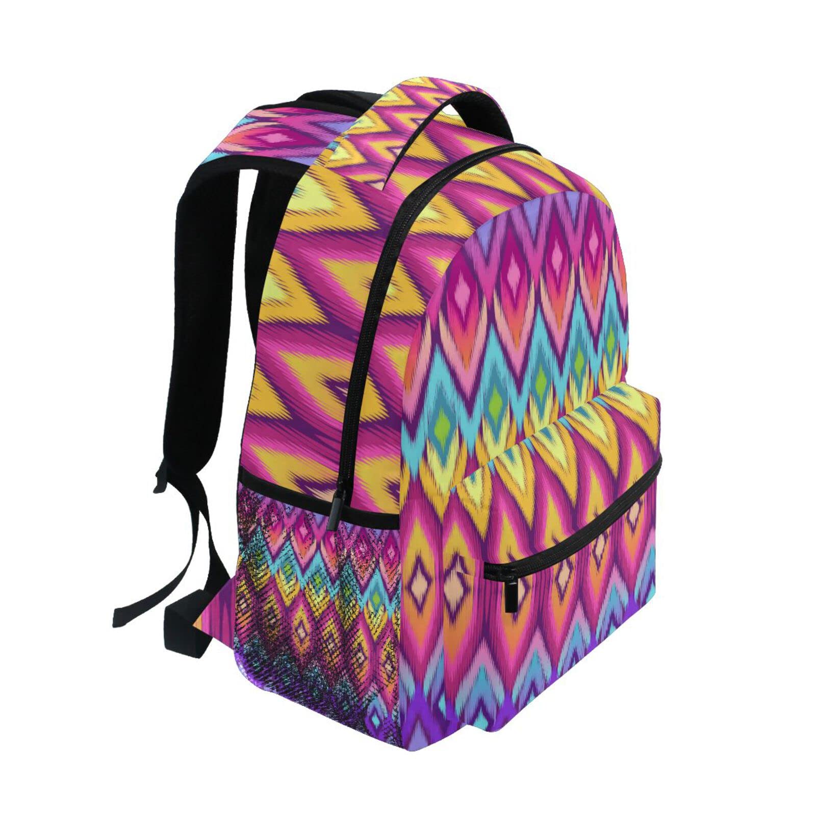 Aztec Geometrischer Regenbogen Schulrucksack für Mädchen Jungen Kinder Schultaschen Rucksack Niedliche Büchertaschen Tagesrucksack Leichte Reise Laptop Tasche Kleinkind Umhängetasche, mehrfarbig, Größe L