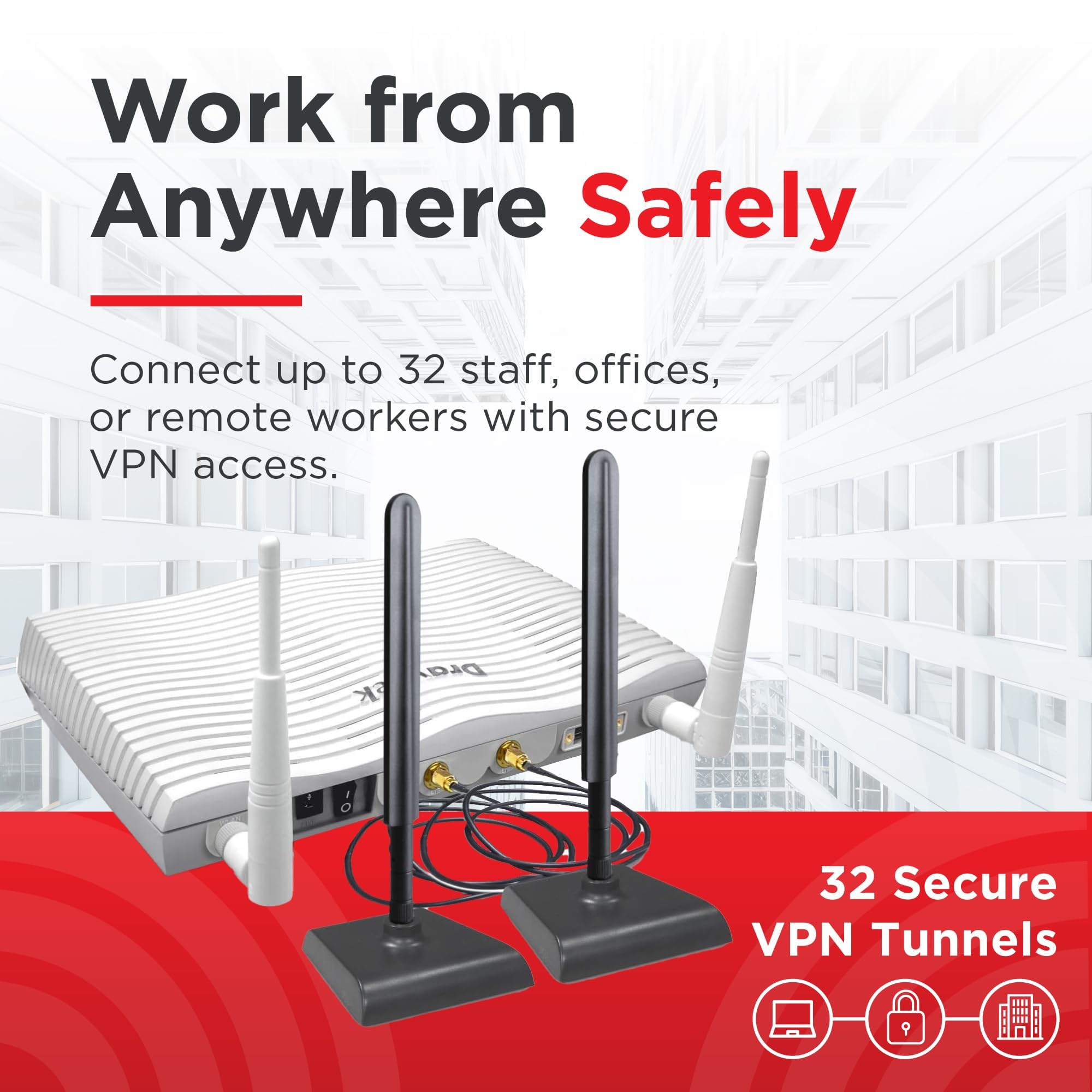 DrayTek Vigor 2865Lac Routeur Ethernet 4G, VDSL/ADSL, 5+1 GbE LAN ports avec VLAN, VPN double bande, maille, modem Dual-SIM 4G+ LTE, SMB