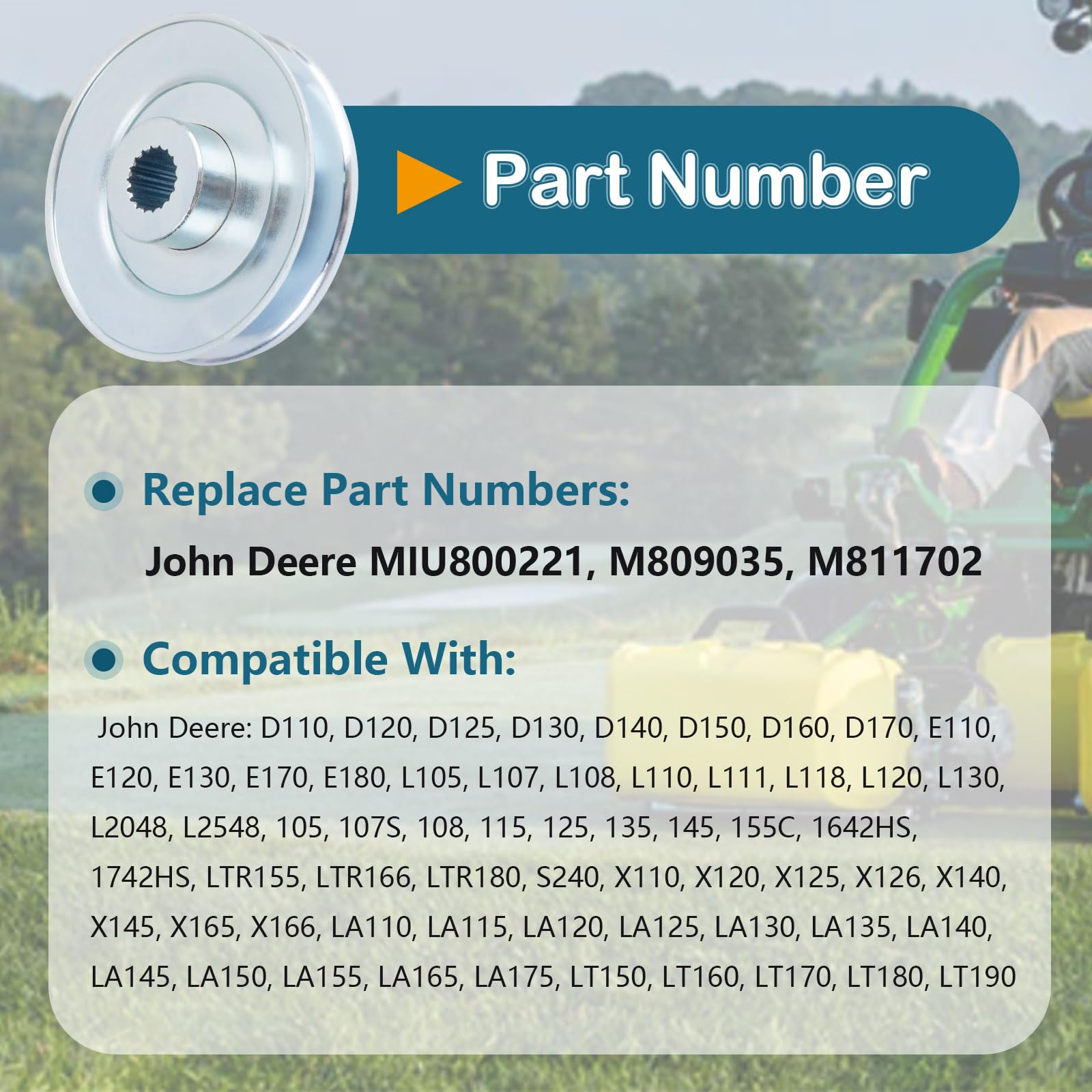 MIU 800221 Getriebe-Antriebsrolle Für John Deere Rasentraktoren | Ersatz Für M809035, M811702