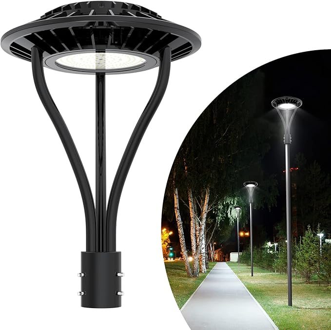 ADUB 100W LED Post Top Light with Photocell, ETL Listed Lamp Post Light