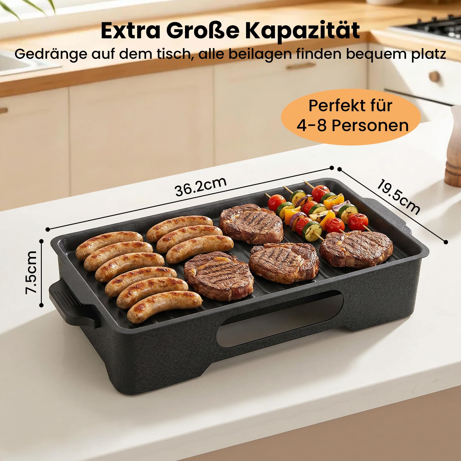 GEEKHOM BBQ Warmhalteplatte fürs Grillen Grosse Aluminium Grill Heizplatte mit Antihaftbeschichtung Speisenwärmer für Buffet & Camping Grill Zubehör für Outdoor Grill & Garten（Ohne Kerzen）