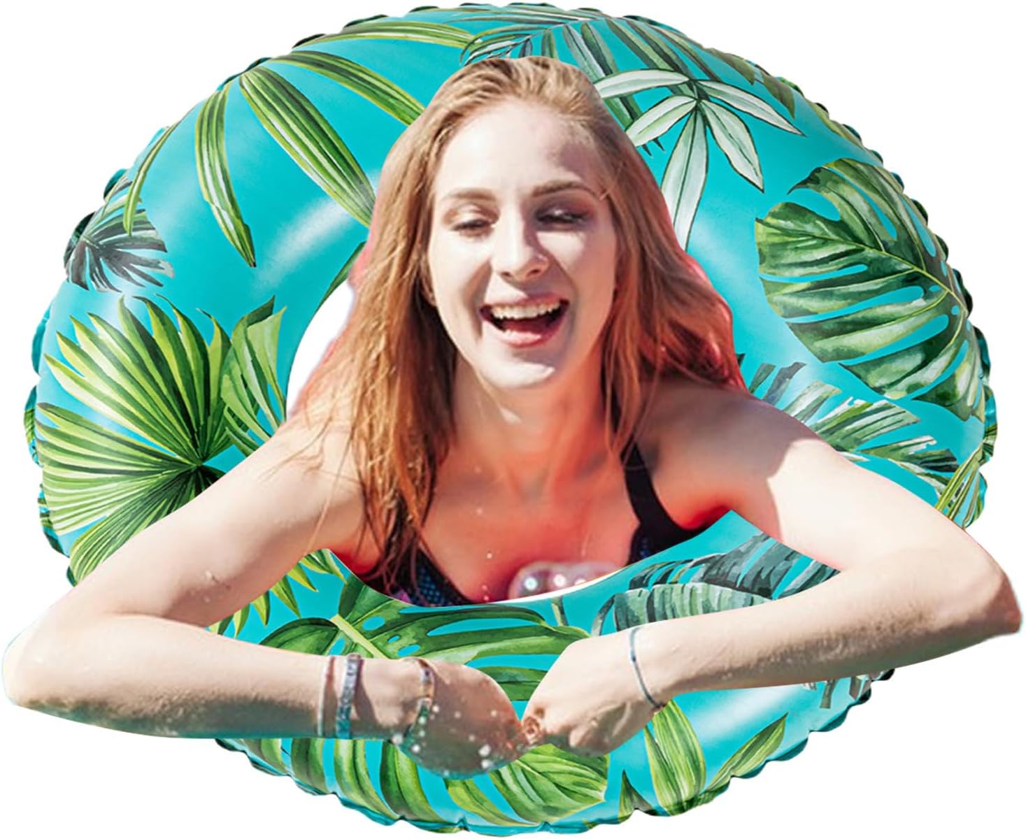 Pool Floating Tube, Inflatable Swim Ring, Water Leisure Pool Ring with Soft Stable Body Balance Structure, Adult Beach Swimming Relaxing Play Use, for Summer Outdoor Water Fun