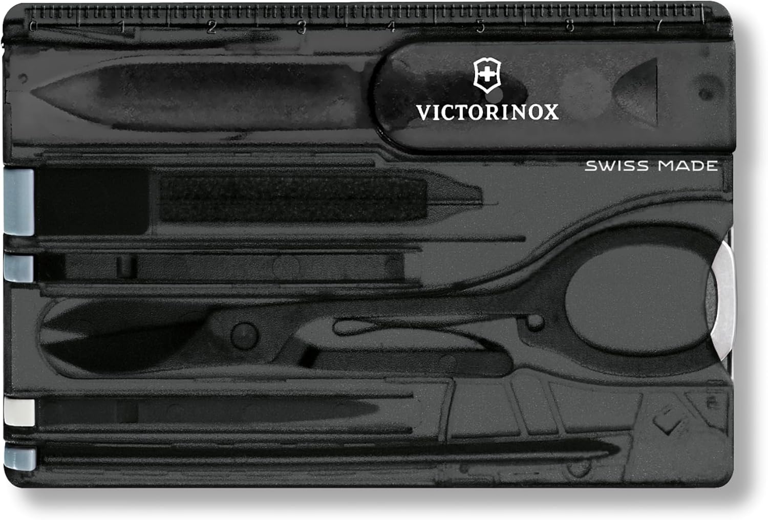 Victorinox SwissCard Swiss Army Knife, 10 Function Wallet Companion - Onyx