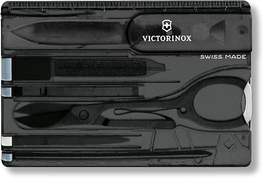 Victorinox SwissCard Swiss Army Knife, 10 Function Wallet Companion - Onyx