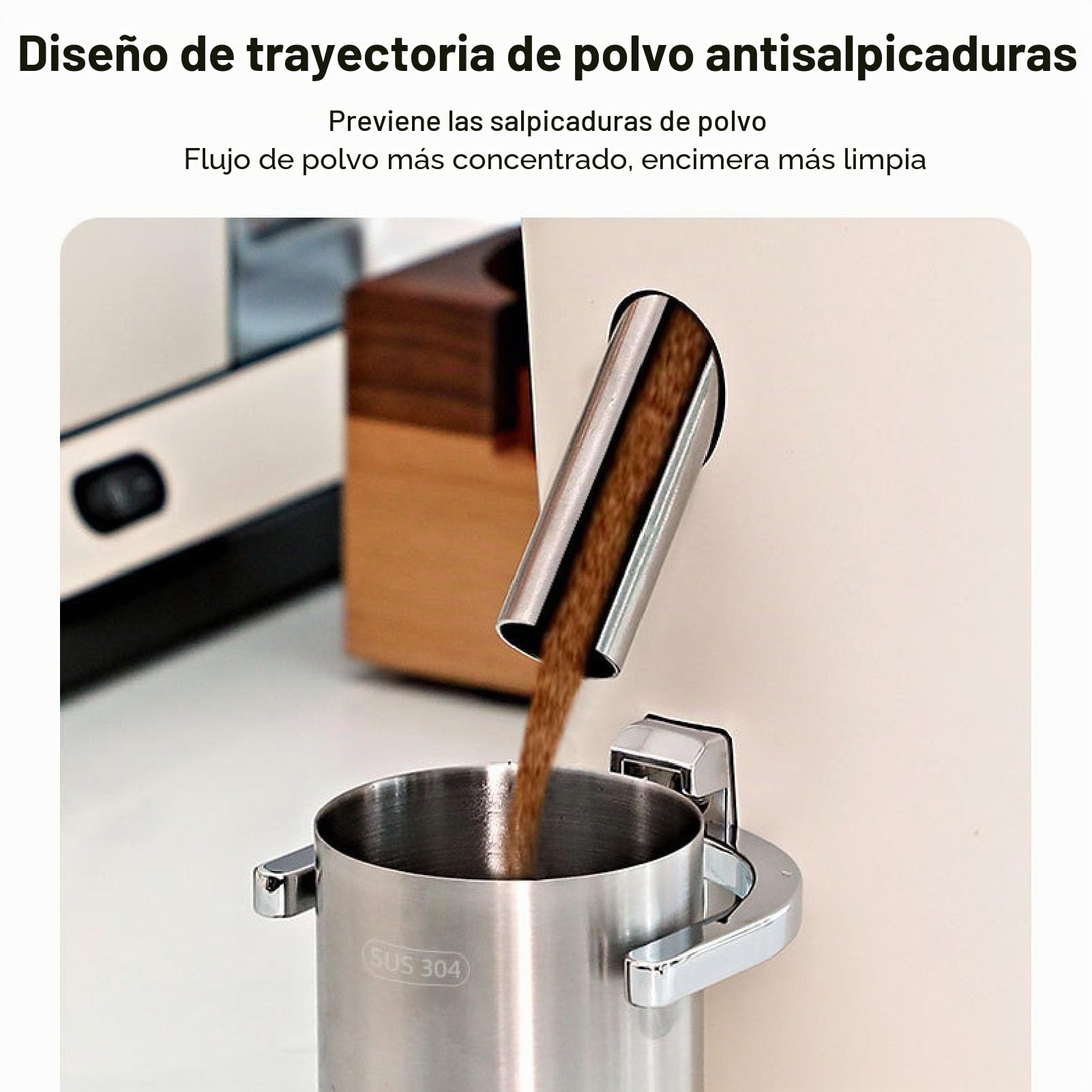Dpofirs Molinillo de café de Burr, Molinillo de café de Dosis Individual Eléctrica, con 60 Configuraciones de Rutina, 80 G de Capacidad, Soporte de Portafiltro para Espresso Goteo Francés (685