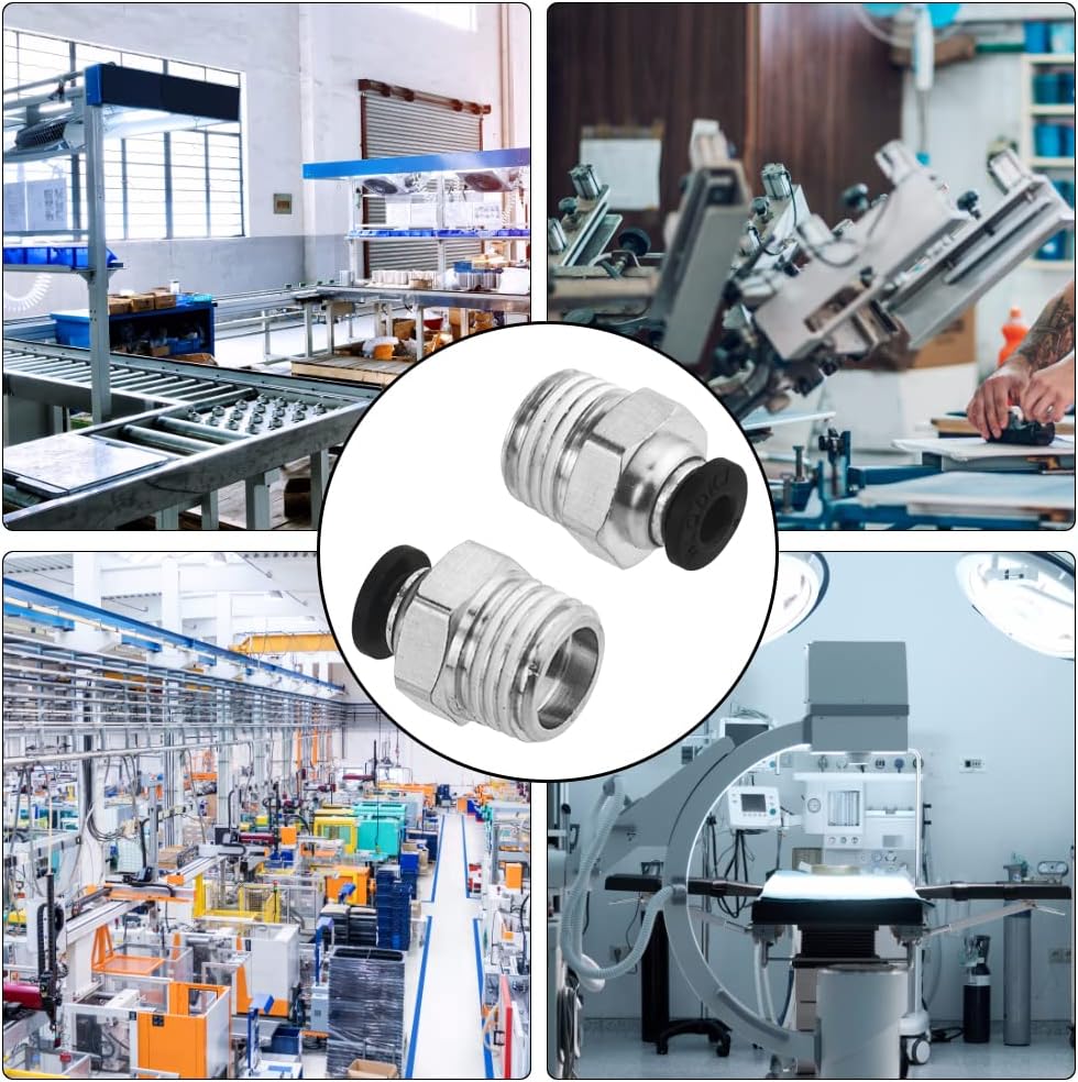 4mm Tube OD x 1/4 inch NPT Thread Male Straight Connector Air Fittings Pneumatic Male Quick Connect Push to Connect Fittings,Pack of 10