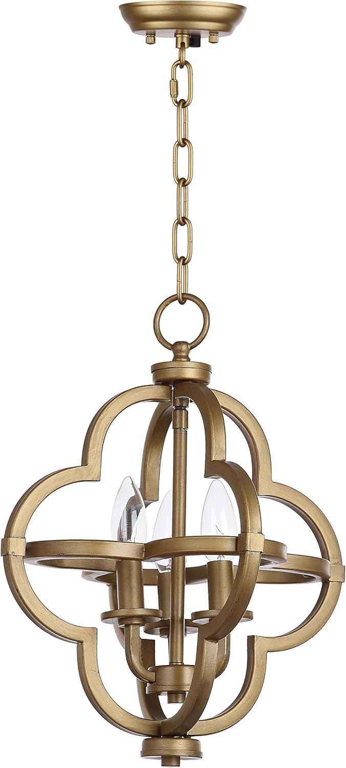 SAFAVIEH Lighting Collection Mila Modern Farmhouse Orb 12-inch Diameter 3-light Adjustable Hanging Pendant Light Fixture (LED Bulbs Included)