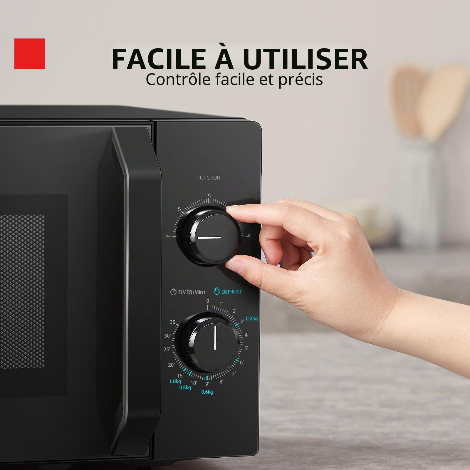 Toshiba Micro-ondes solo 20L MW2-MM20PF(BK), Micro-ondes sur Pied, 800W, 5 Niveaux de Puissance, avec Décongélation Facile, éclairage LED à l'intérieur, Noir