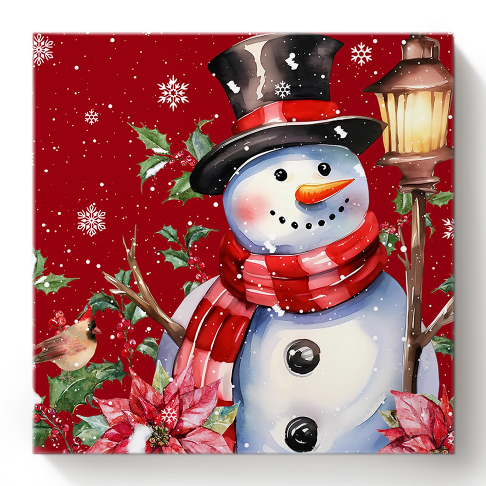 クリスマス 水彩画 雪だるま 透明水彩画 ポストカード3枚セット「スノーマンツリー」北欧