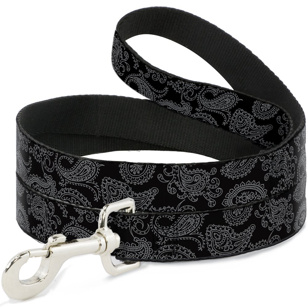 Laisse pour chien Buckle Down bandana noir 1.80m largeur 2.5cm robuste