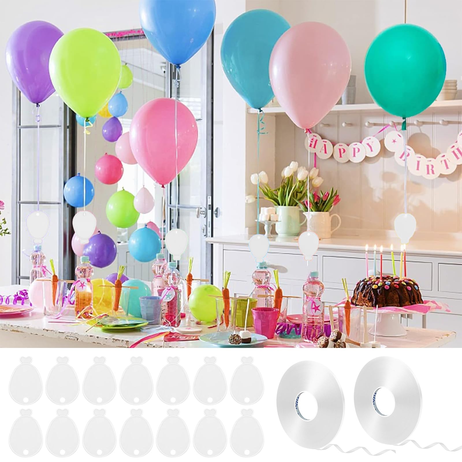 36 Pack Helium Balloon Weights - White Plastic Party Accessories - Perfect for Securing Balloons at Birthdays, Weddings, New Year - Heavy Duty 295g Weights for Decorations and Large Celebrations - Image 4
