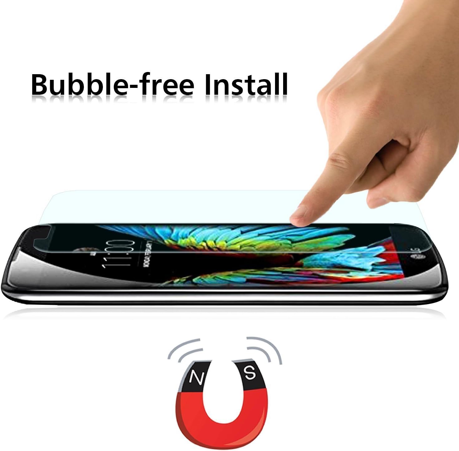 TANTEK [2-Pack Screen Protector for LG K10,Tempered Glass Film,Ultra Clear,Anti Scratch,Bubble Free,Case Friendly