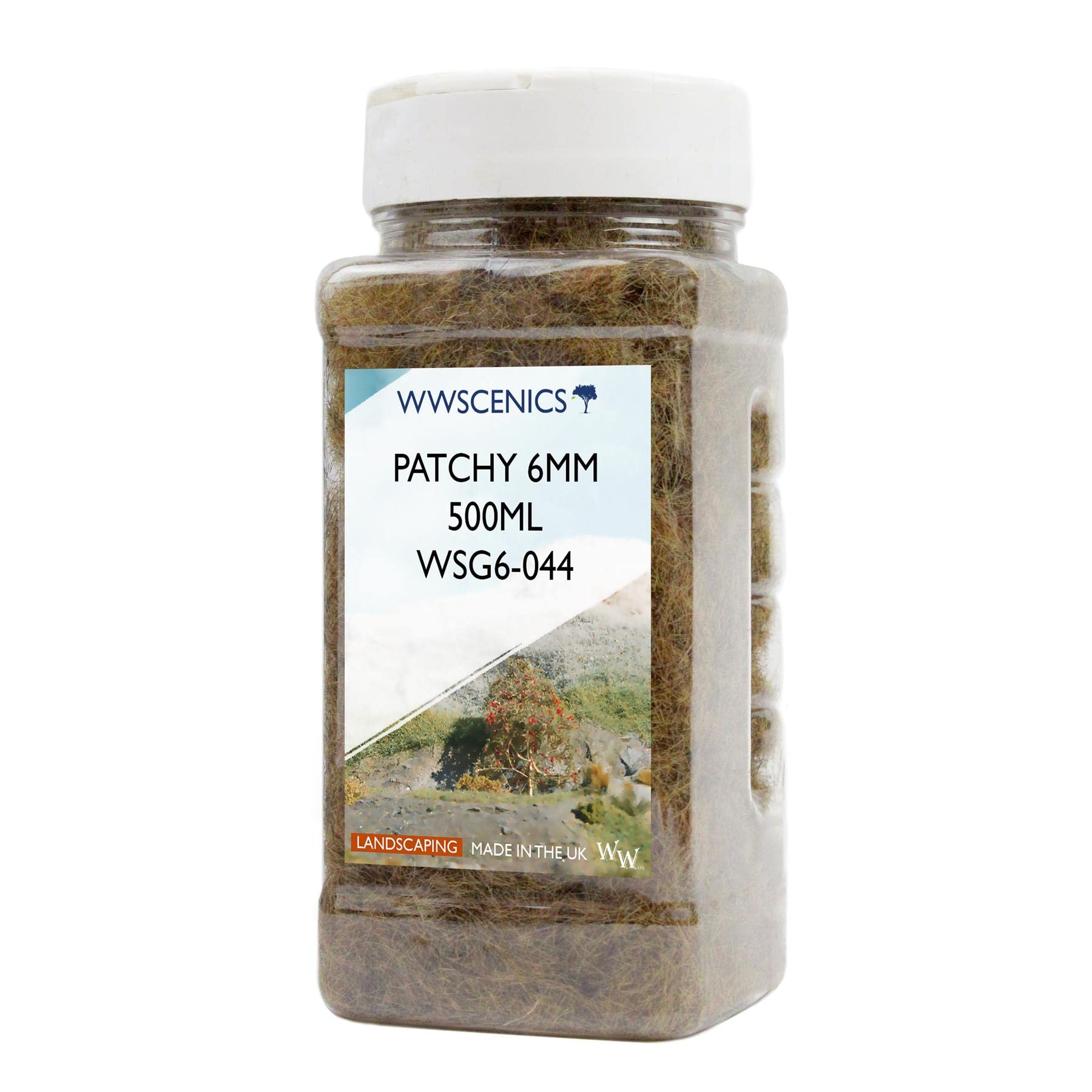 WWScenics | 6mm Patchy Static Grass | 500ml Can | WSG6-044 | Realistic Model Scenery Material
