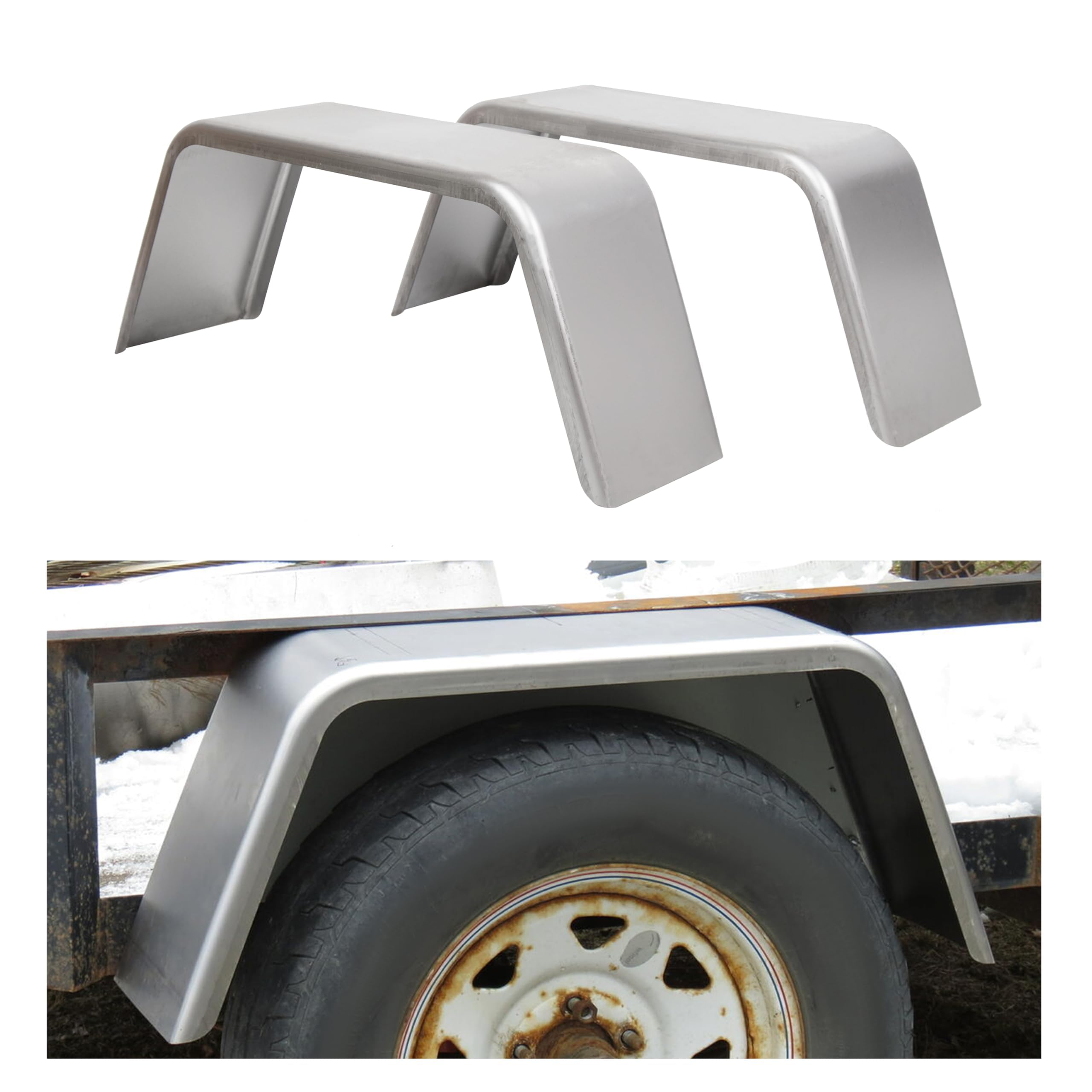 ECOTRIC Square Alloy Steel Trailer Fenders For 14"-16 Wheels