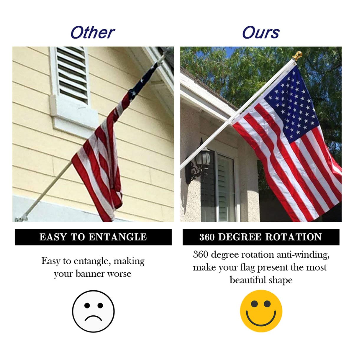 Amazon.co.jp: USA Flag Co. フラッグポール フリースピン アンチ