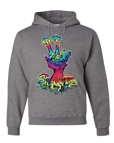 Tee Hunt Peace Mushroom Hoodie Shroom Hippie Fungi Colorful Neon