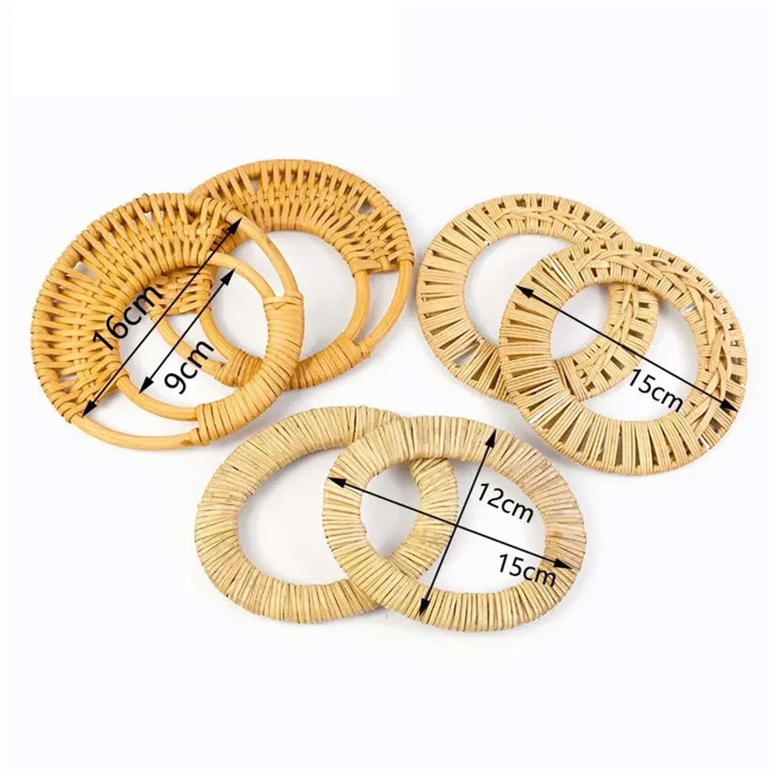 MRKU Asa de Madera para Bolso, Accesorios para Bolsos, Manualidades, Bricolaje, 2 Piezas, 15 cm, Anillos Hechos a Mano, Soportes de Costura, Marco para Bolso