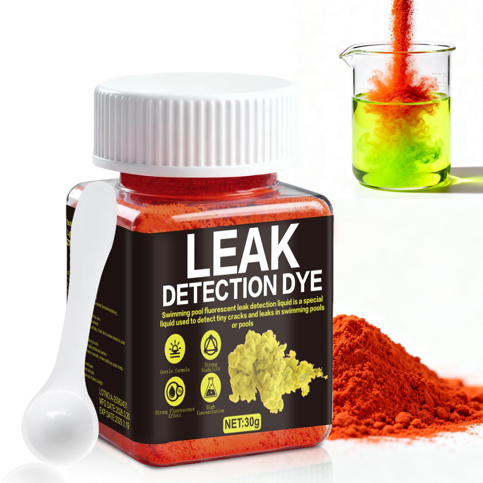 Drain Dye, Leak Detection Dye, Highly Concentrated Water Dye for Plumbing and Leak Detection