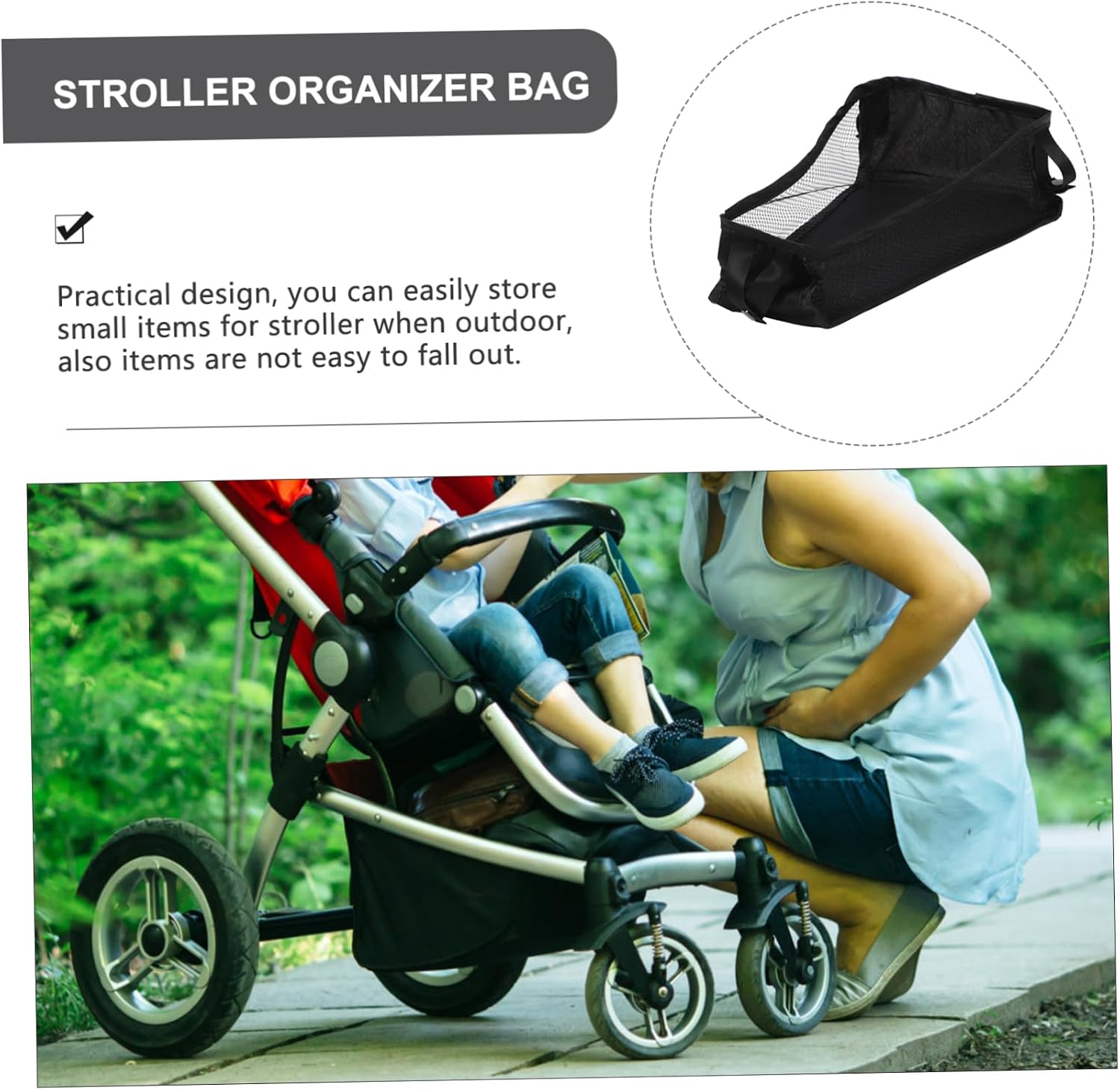 Stroller Bottom Basket Bag Diaper Bag Organizer Stroller Caddy Newborn