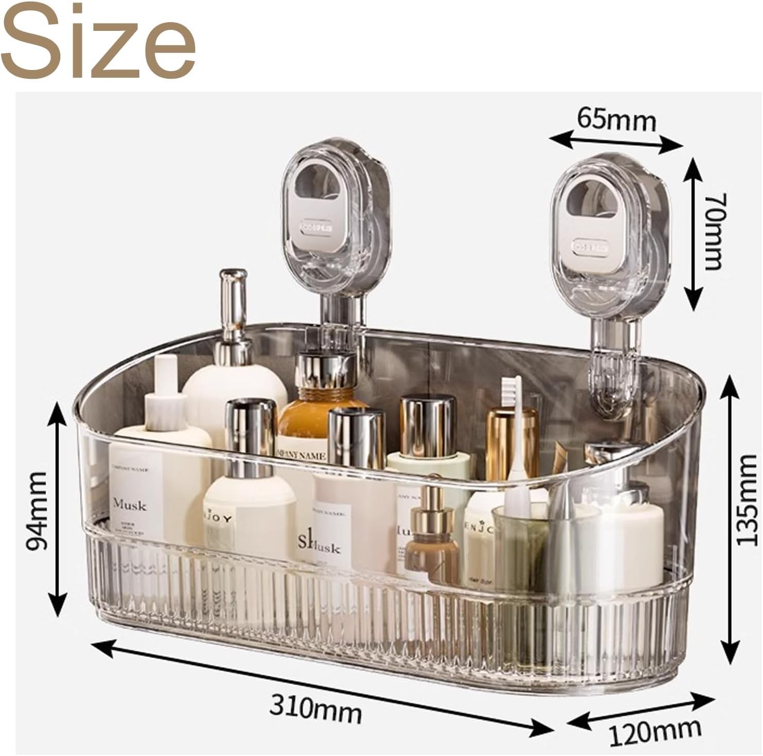 Große, Bohrfreie Aufbewahrungsbox Für Badezimmer – Starker Saugnapf-abtropfkorb Mit Abflusslöchern Für Dusche Und Küche – Platzsparend, Langlebig, Einfache Montage 2pcs-A