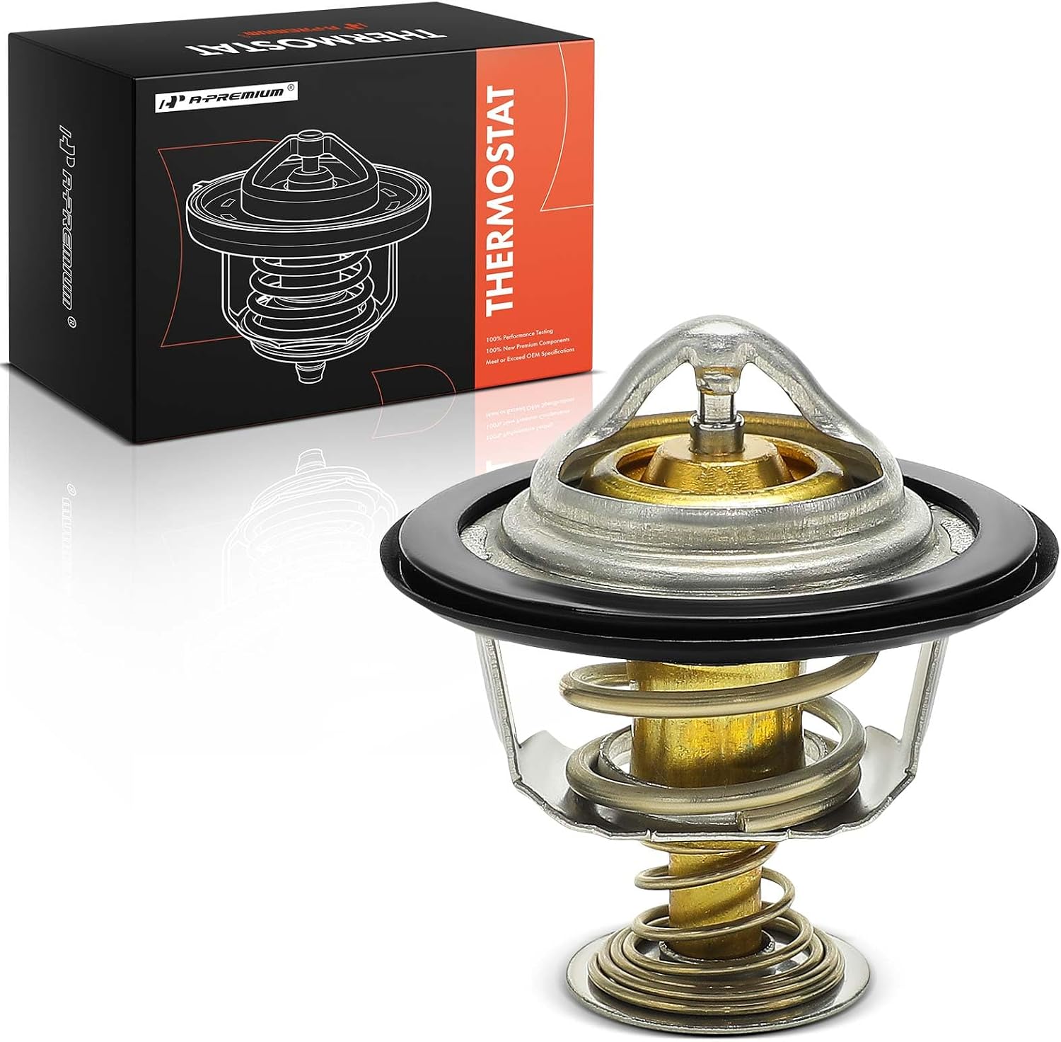A-Premium Engine Coolant Thermostat with O-ring Compatible with Chevrolet Impala, Express 3500, K2500 Suburban, K3500, Beretta, C2500, C3500, C3500HD, C8500, Cavalier, Celebrity & Buick Regal