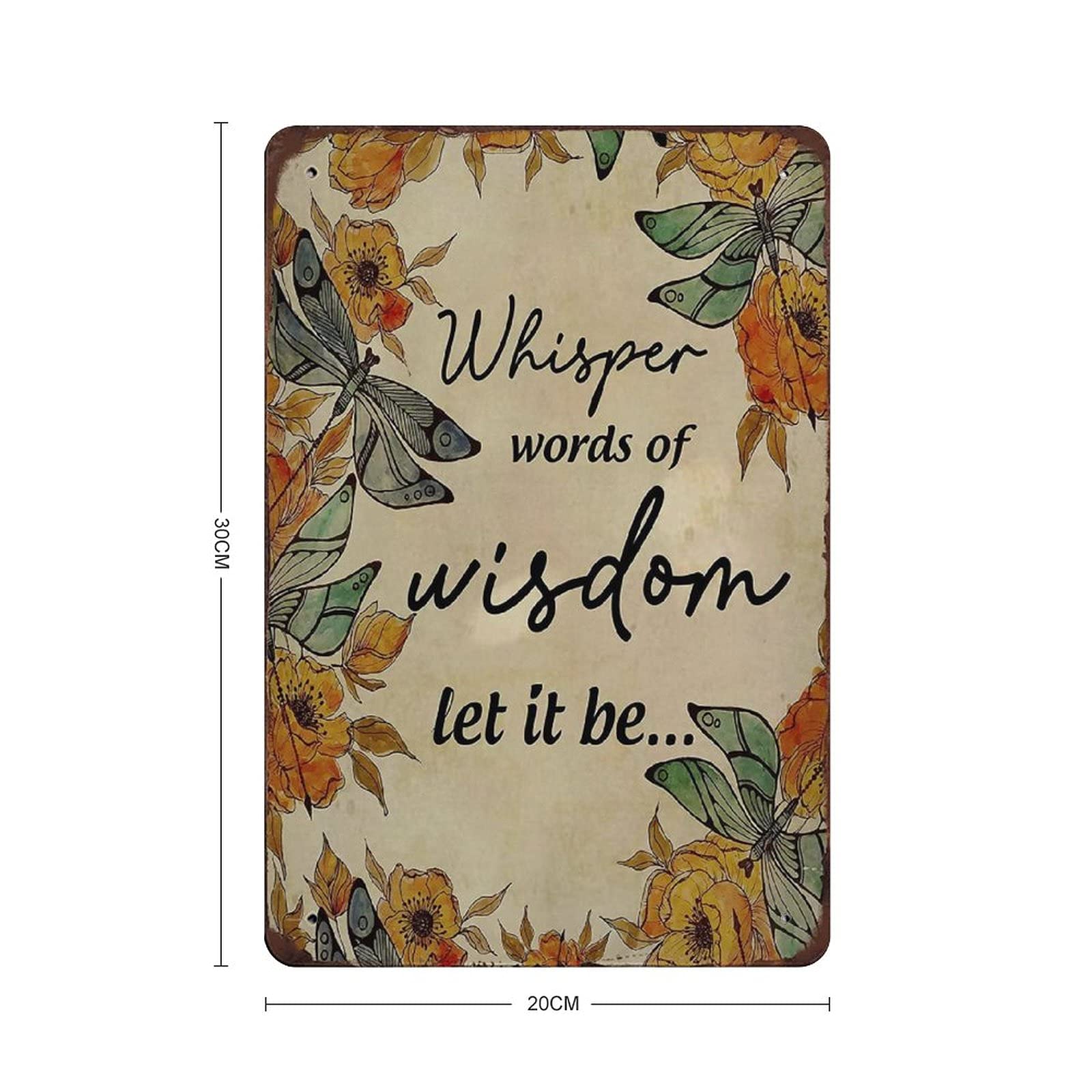 Plaque en métal avec inscription « Dragonfly Whisper Words of Wisdom