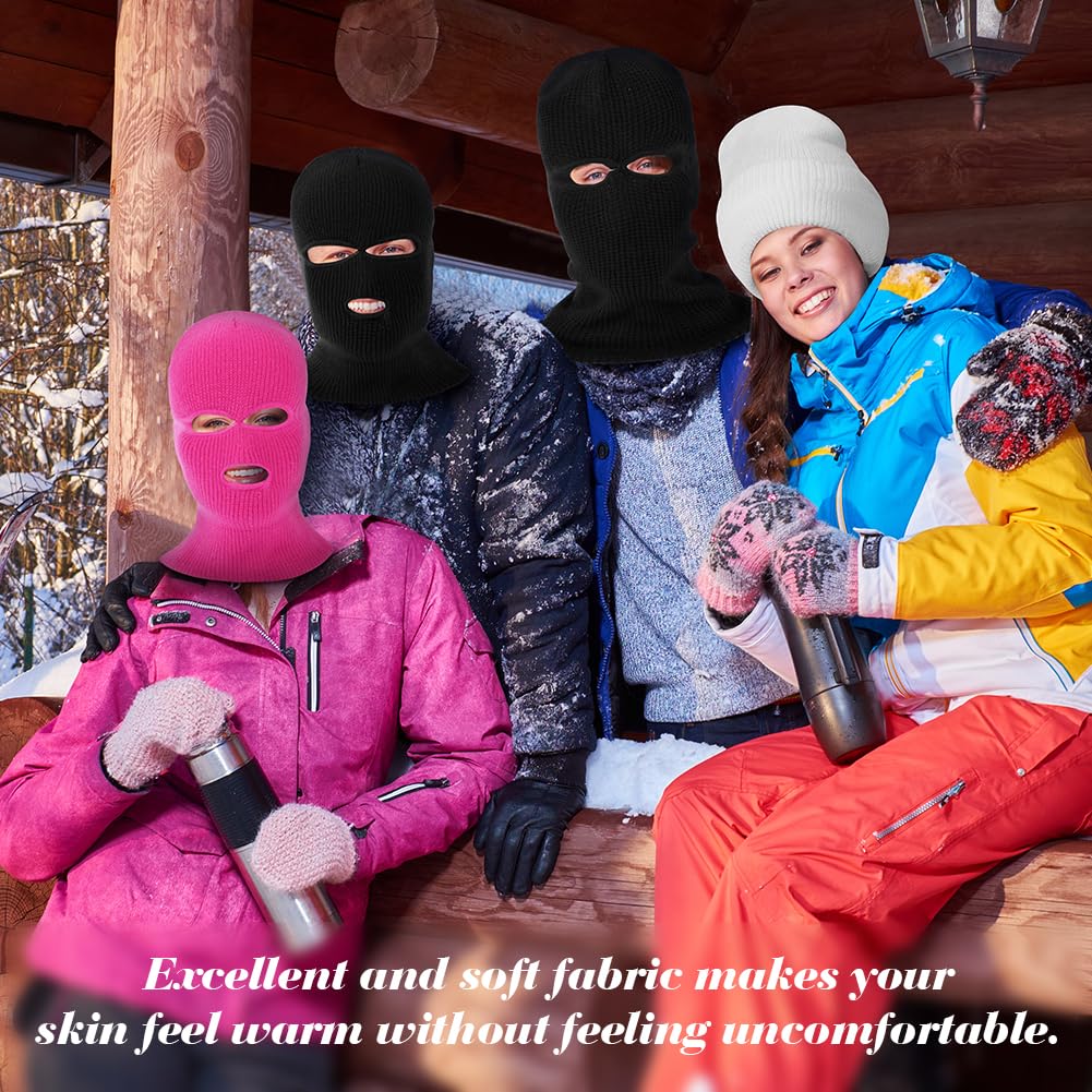 Pasamontañas, 3-Agujeros / 2-Agujeros Pasamontañas, Balaclava, Punto de Invierno Cubierta Facial cálida, Gorro de Esquí para Ciclismo Deportes al Aire Libre