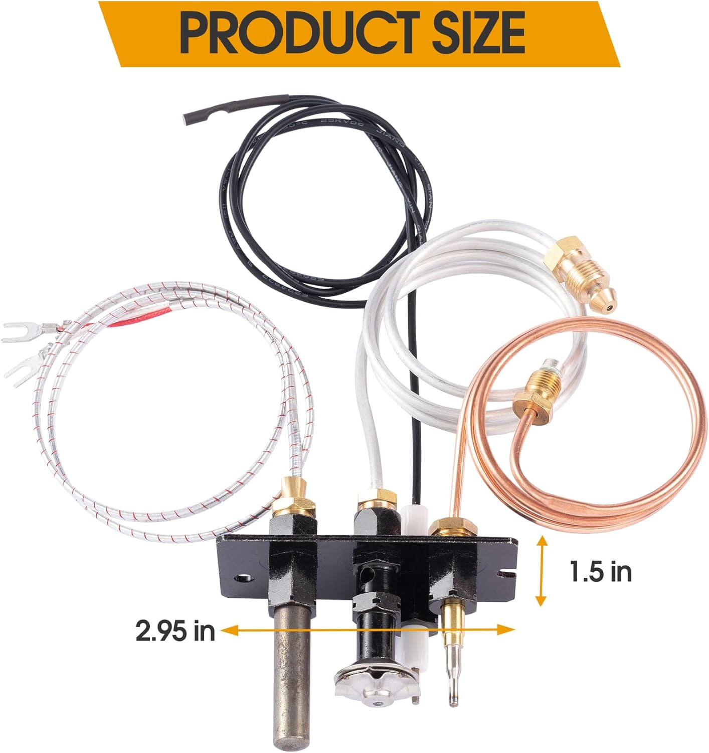 10002264 Natural Gas Pilot Assembly, SRV10002264 NG 3 Way Pilot with Thermocouple Thermopile Replacement Kits compatible with Majestic, Temco, Vermont Castings Dutchwest Fireplace and Gas Stoves