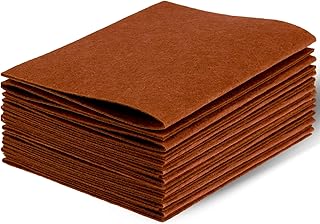 Felt Sheets Fabric, 7" x 11" Felt Fabric for Crafts 10Pcs Halloween Christmas Fabric Fall Felt for DIY and Sewing Projects (Brown)