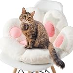 Ditucu Cat Paw Cushion Comfy Kawaii Chaise Cushon 27.5 x 23.6 ours Paw Lazy Canapé Bureau Oreiller Cute Plus Pad de siège pour chaise de jeu pour décoration de chambre blanc