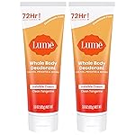 Lume Whole Body Deodorant - Invisible Cream Tube - 72 Hour Odor Control - Aluminum Free, Baking Soda Free, Skin Safe - 3.0 ounce (Pack of 2) (Clean Tangerine)