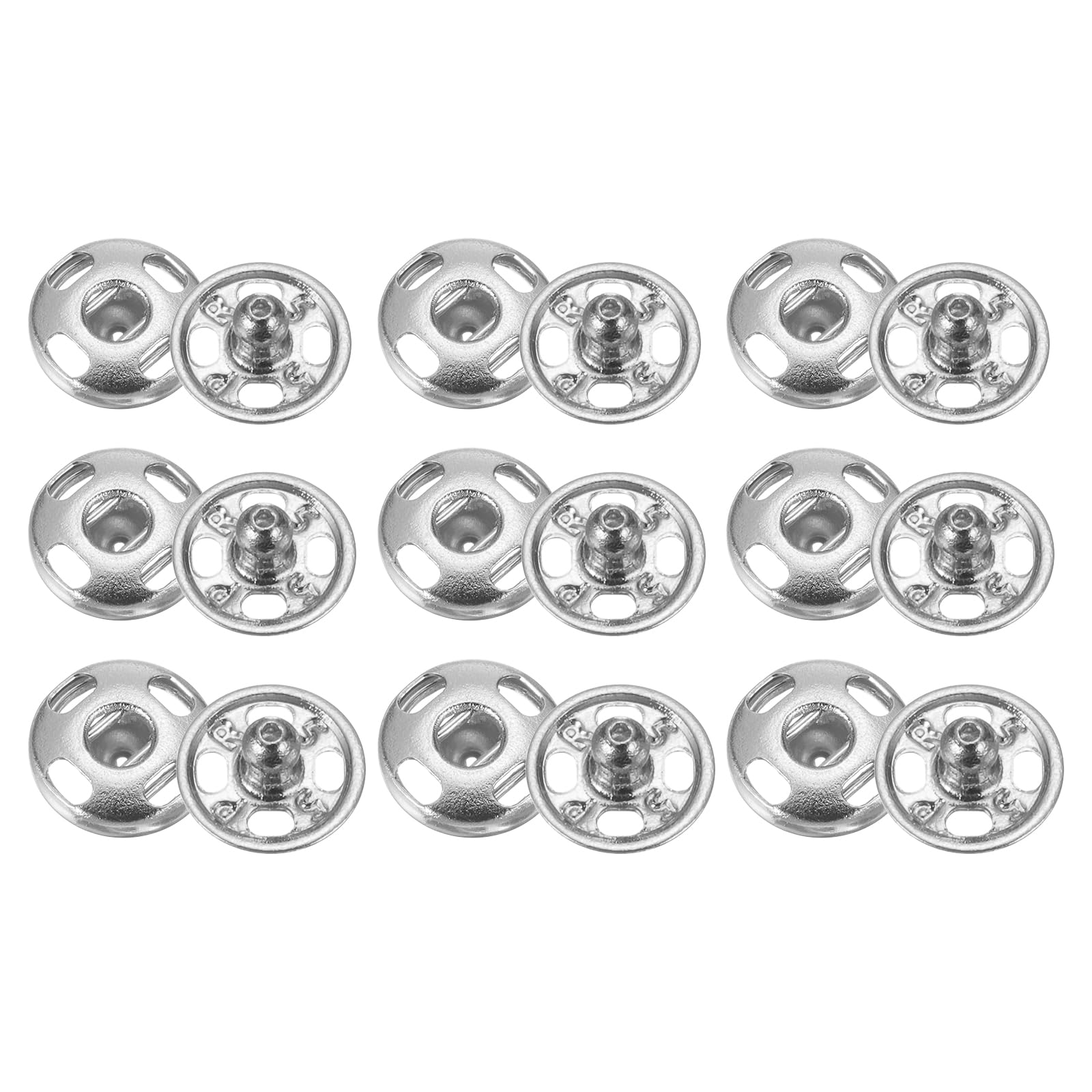Sourcing Map Bottoni A Pressione Da Cucire In Metallo 21mm - Set Da 5, Chiusura Per Borse E Vestiti, Colore Rosso Rosa