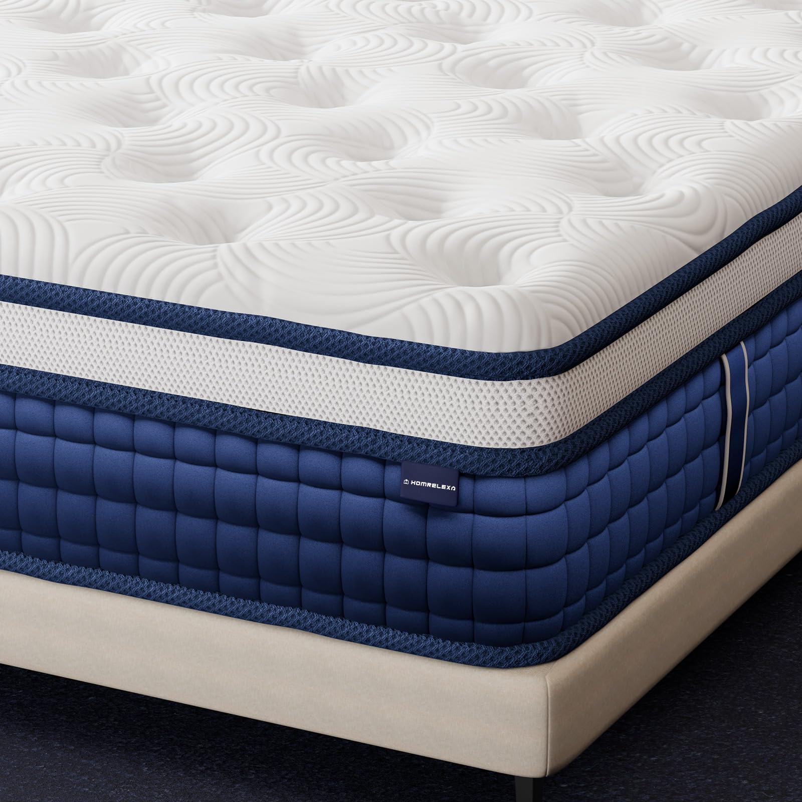 HOMRELEXA Taschenfederkernmatratze 90x200 H3, 26 cm Hybridmatratze mit Gel-Viscoschaum, 7-Zonen Orthopädische Matratze, Atmungsaktiv, Druckentlastend, Kantenverstärkt, Oeko-TEX & CertiPUR