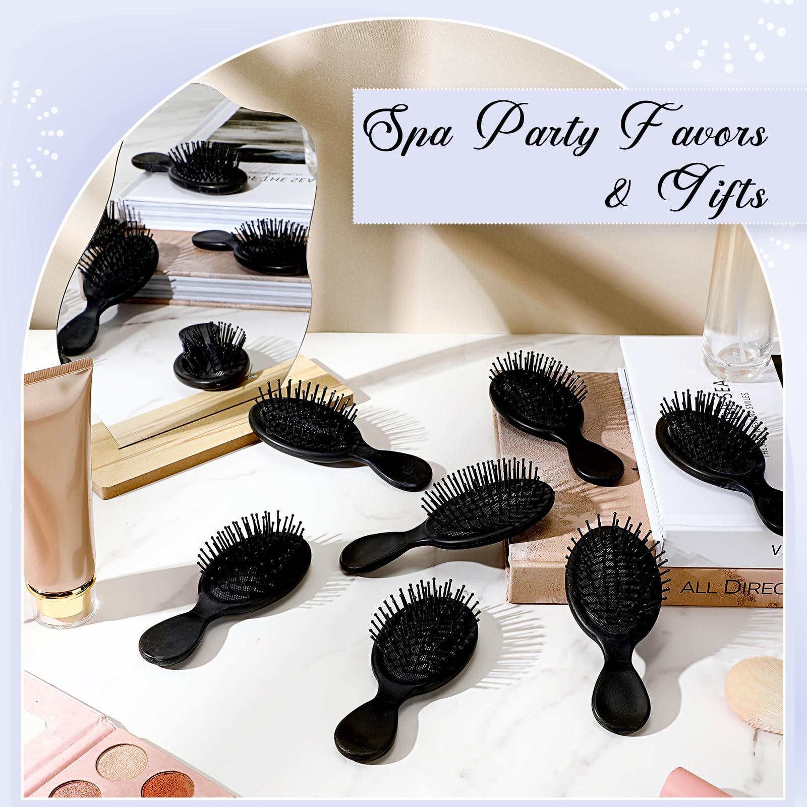 60 mini cepillos para el cabello a granel para personas sin hogar, cerdas suaves, añade brillo al cuero cabelludo, masaje y desenreda, para viajes, cabello seco y húmedo, para mujeres