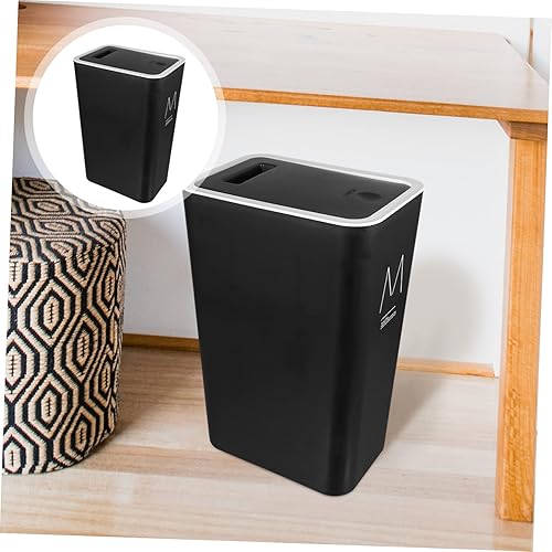 Miniatura 4 de Zerodeko Bote de basura delgado de plástico, negro, 13 "x 10" x 6"