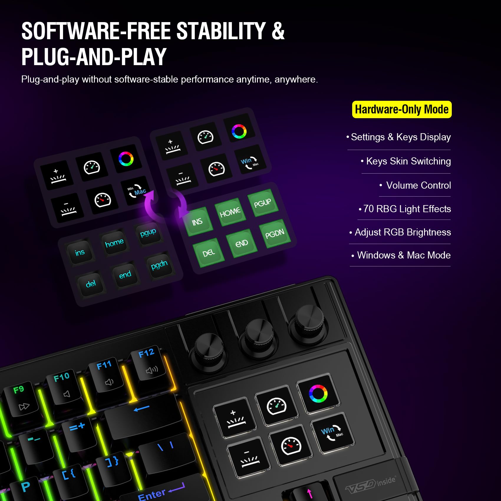 Amazon | VSDINSIDE メカニカルキーボード ストリームコントローラー