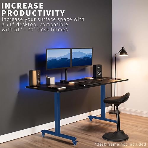 Miniatura 4 de VIVO Mesa universal de 71 x 30 pulgadas para marcos de escritorio estándar y de altura ajustable para el hogar y la oficina, escritorio de 3