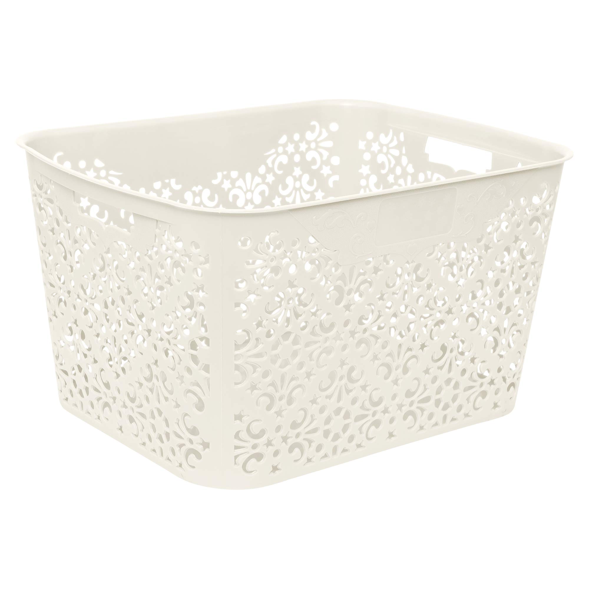 Cutting EDGE Plastic Turkish Storage Basket, Large, White (Set of 1)