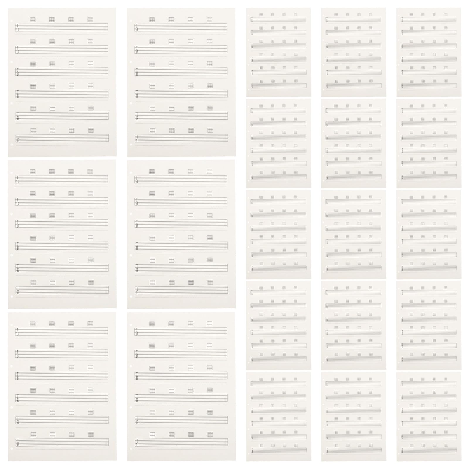 Garneck Cuaderno de Tablaturas para Guitarra Diseño Elegante y Portátil 85 Hojas de Papel Cuadriculado en Blanco Adecuado para Viaje y Práctica Musical
