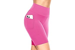 High-Waisted Neon Pink Biker Shorts for Maximum Comfort and Tummy Support
